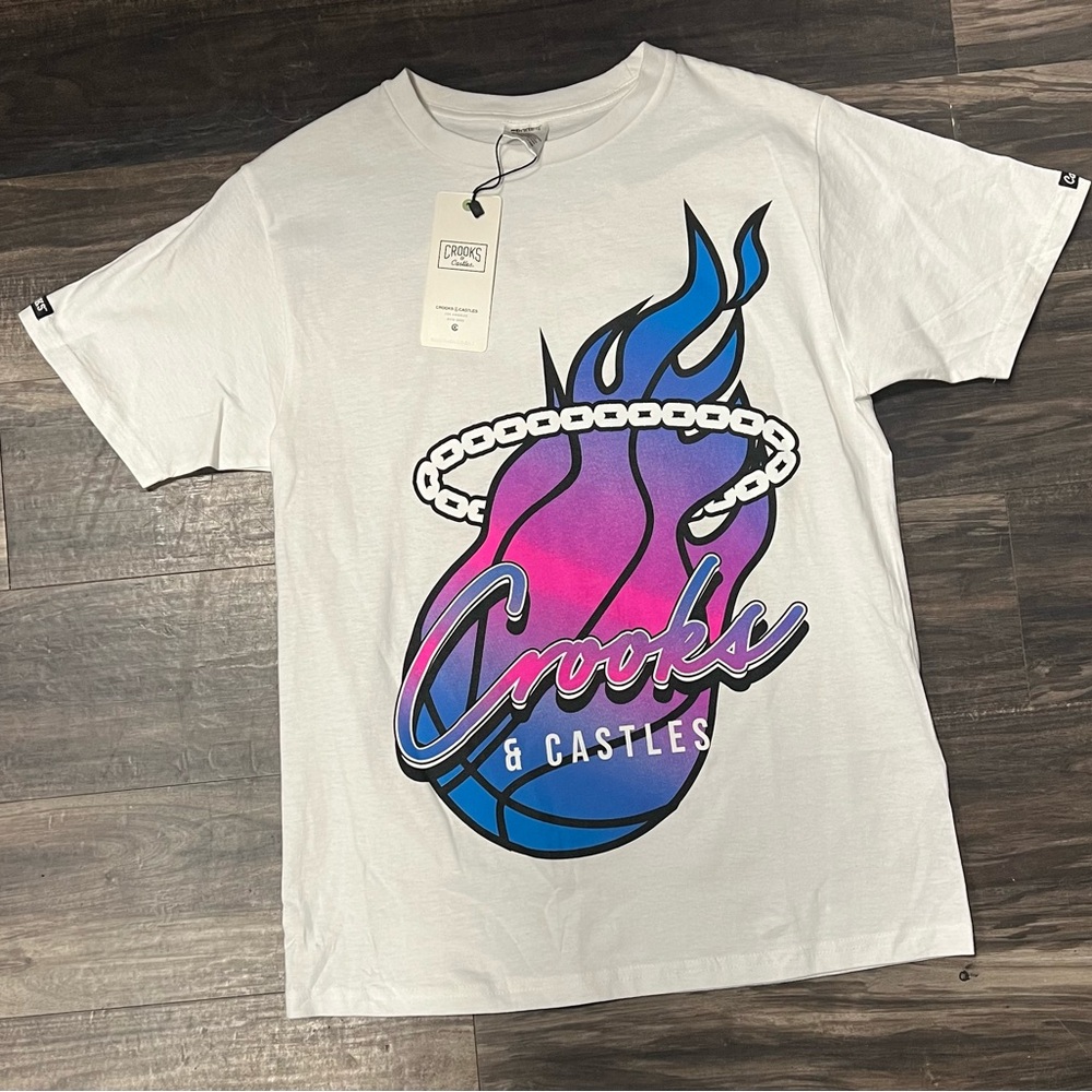 Men’s White Basketball Crooks & Castles Graphic T-Shirt